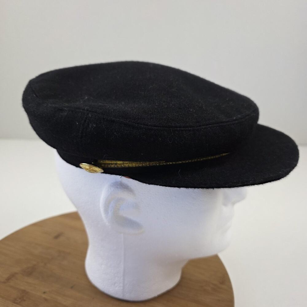 Scotch & Soda Hat‎ Fiddler Cap Fitted Womens One Size Black Wool Blend Fisherman